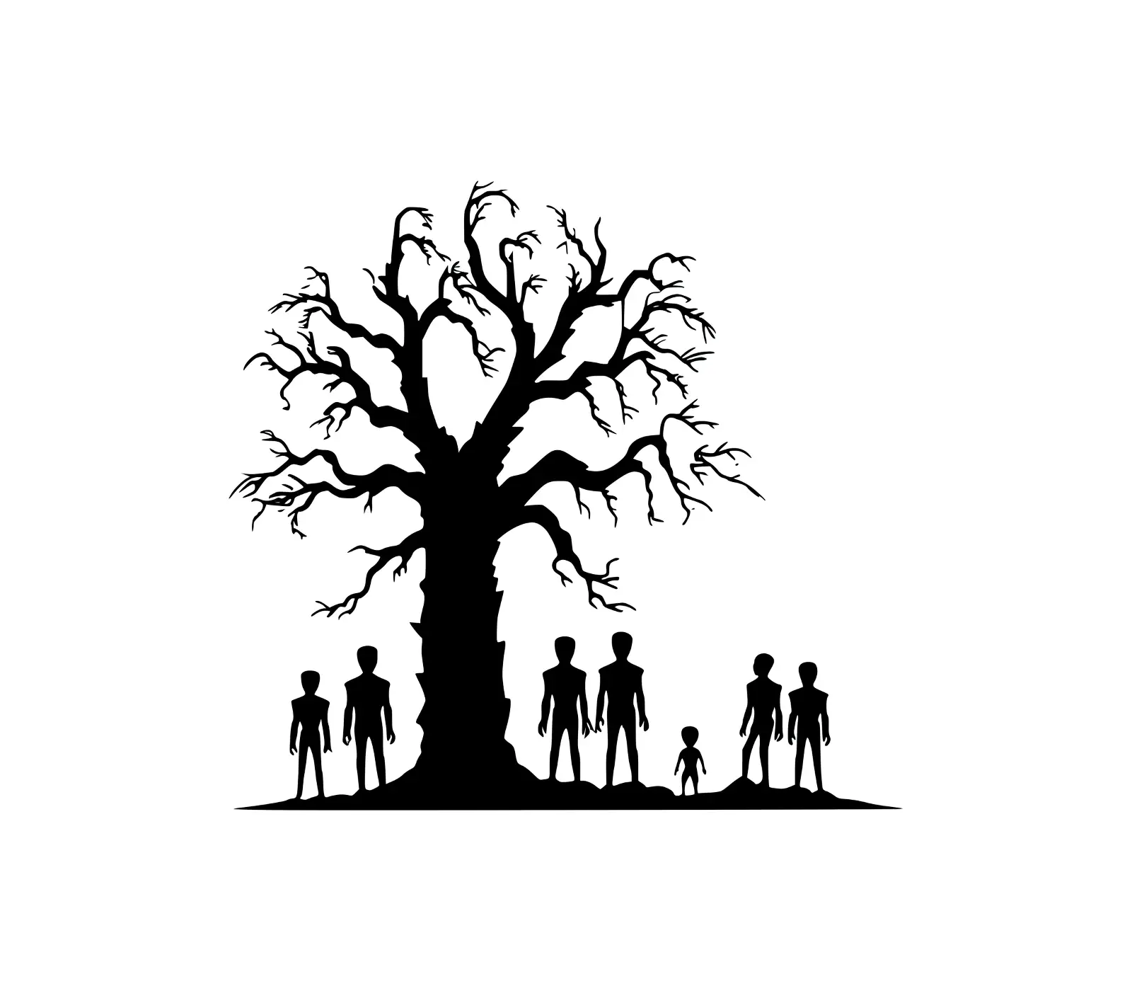 Eerie Dreaming Tree SVG | Spooky Silhouette Design