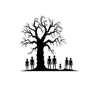 Download Haunting Dreaming Tree SVG: Spooky Silhouette for Halloween Crafts and Gothic Designs