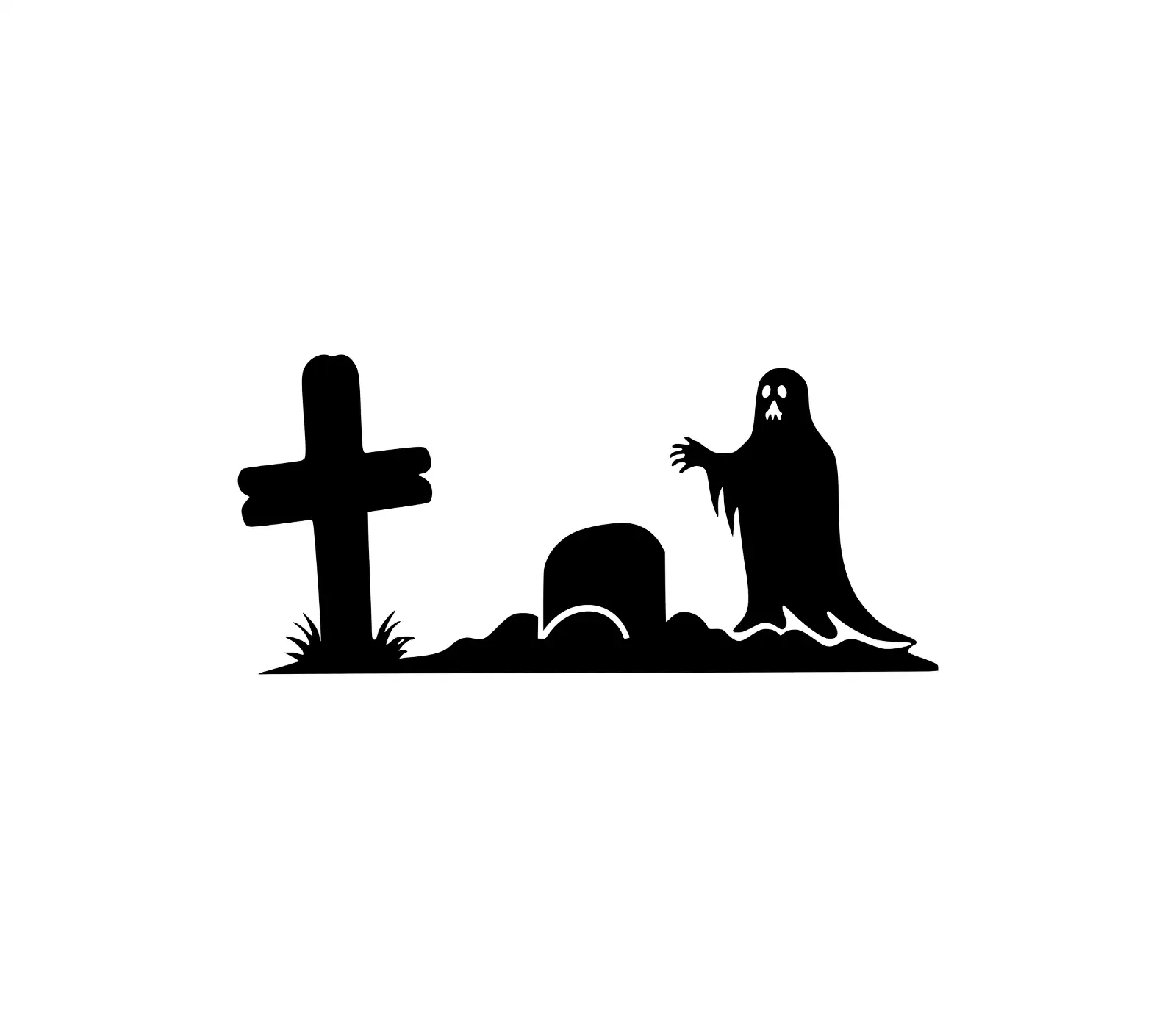 Tombstone SVG | Graveyard Ghost Silhouette for Halloween