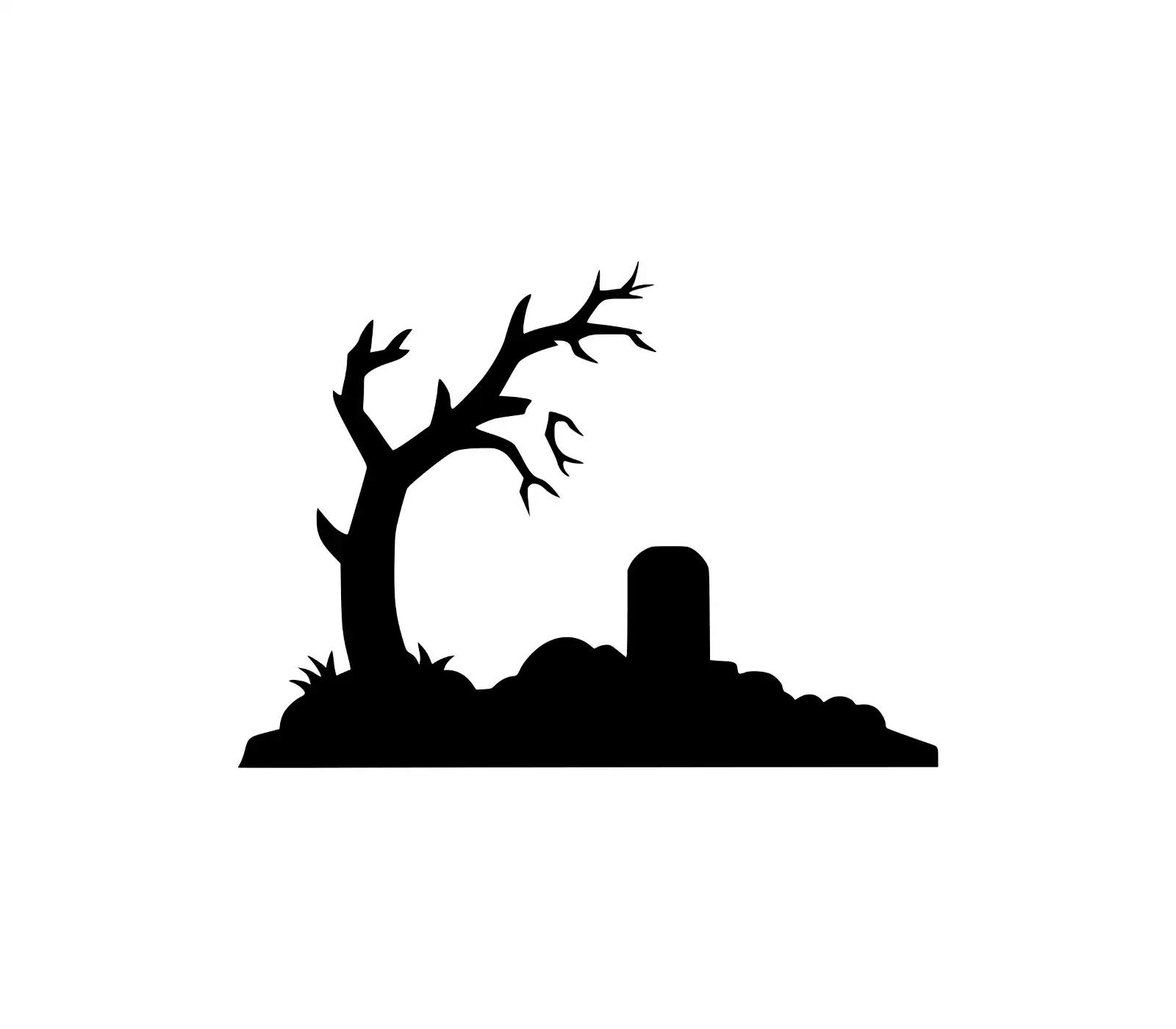 Tombstone Graveyard SVG: Spooky Silhouette Design