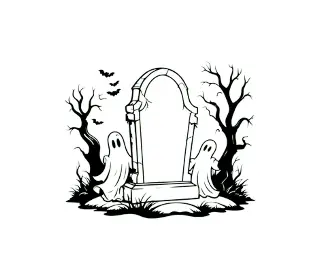 Download Eerie Tombstone SVG: Haunting Graveyard Scene for Halloween Crafts & Decorations