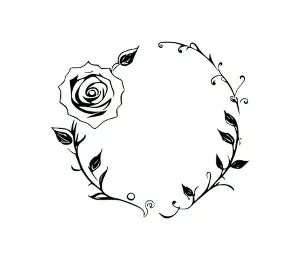 Download Elegant Circular Rose Wreath Silhouette SVG | Free Design for Cricut & Silhouette | Simple & Versatile DIY Craft Template