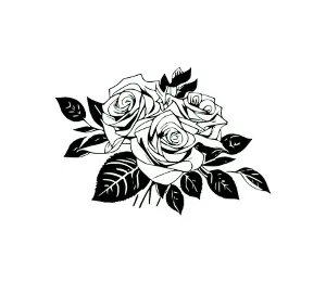 Download Elegant Rose Bouquet Silhouette SVG | Free Design for Cricut & Silhouette | Simple Rose Vector Art