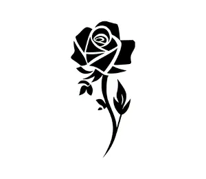 Download Elegant Rose Silhouette SVG for Cricut: Free Simple Design for Your DIY Projects