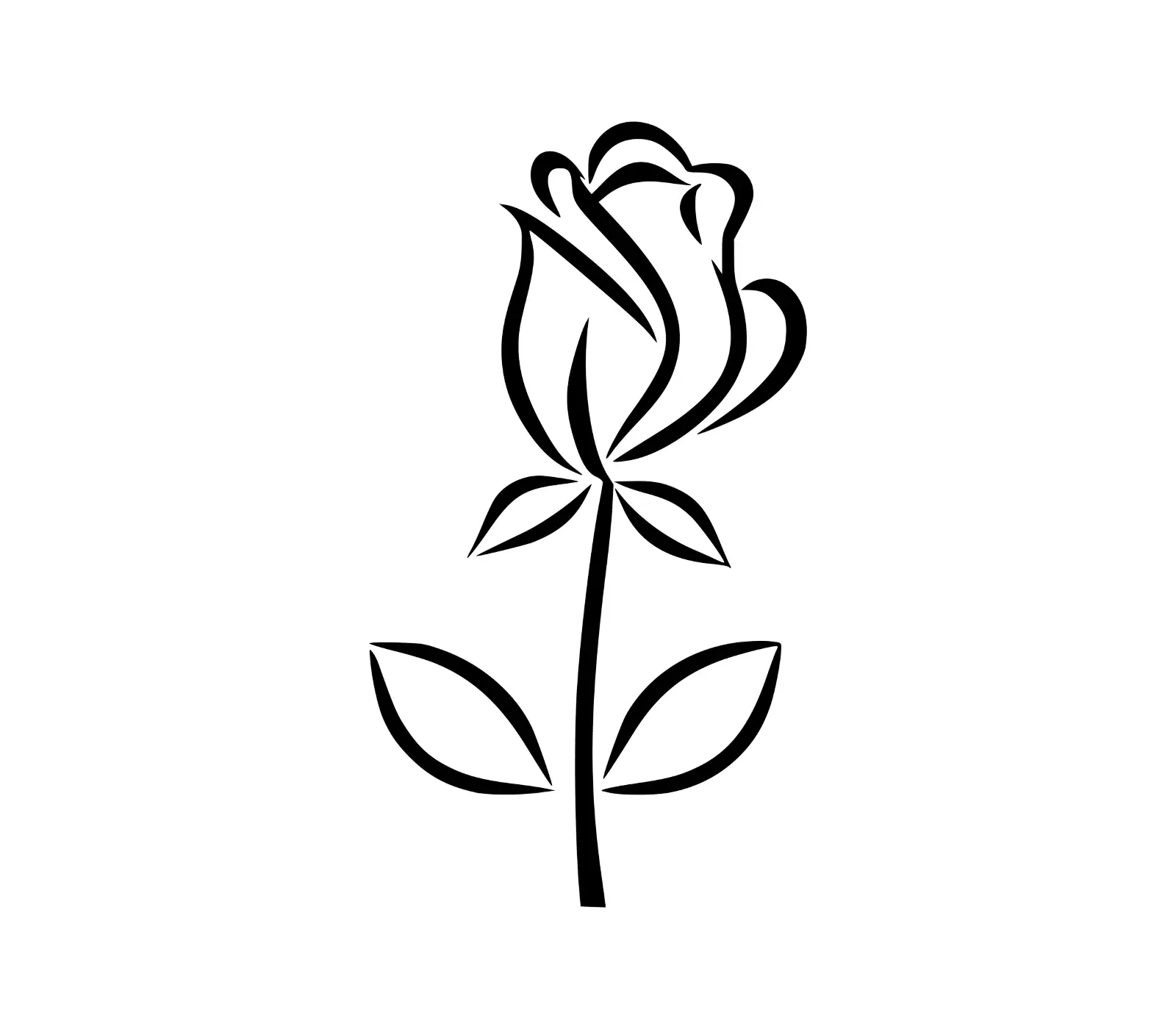 Elegant Simple Rose SVG | Free Silhouette for Cricut