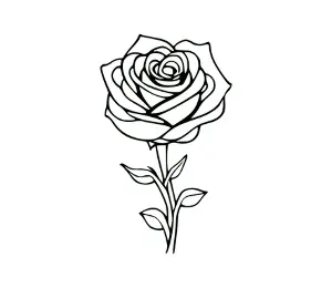 Download Elegant Single Rose Outline SVG: Free Silhouette Design for Cricut & DIY Projects | Simple, Versatile Floral Vector Art