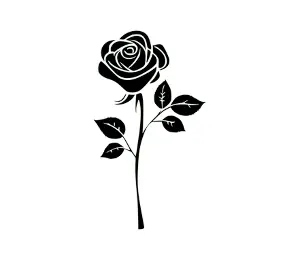 Download Elegant Single Rose Silhouette SVG | Free Download for Cricut & Silhouette Crafts | Simple & Versatile Design