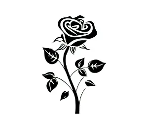 Download Elegant Single Rose Silhouette SVG Design | Free Rose SVG for Cricut | Simple Floral Vector Art for DIY Projects