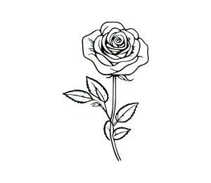 Download Elegant Single Stem Rose Silhouette SVG - Free Simple Design for Cricut and Silhouette Crafts