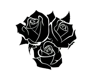 Download Elegant Triple Rose Silhouette SVG | Free Design for Cricut & Silhouette Crafts | Simple & Stylish Floral Vector Art