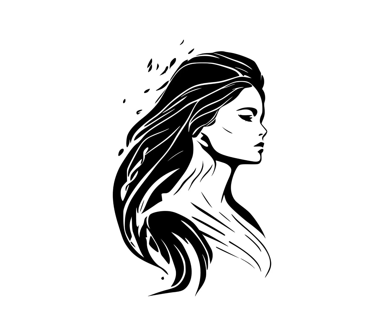 Elegant Woman Vector Portrait | Artistic SVG Design