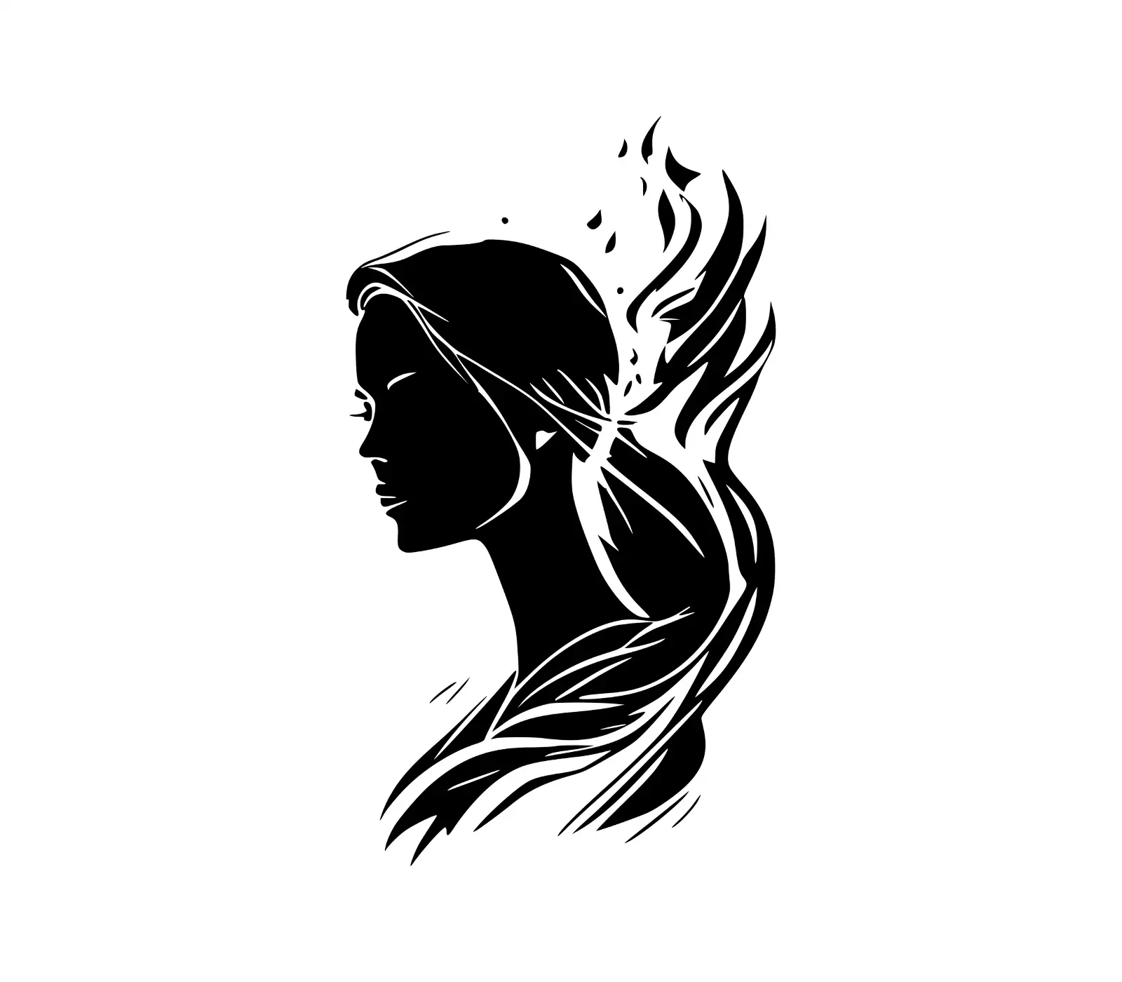 Elegant Woman Vector Silhouette | Feminine SVG Art