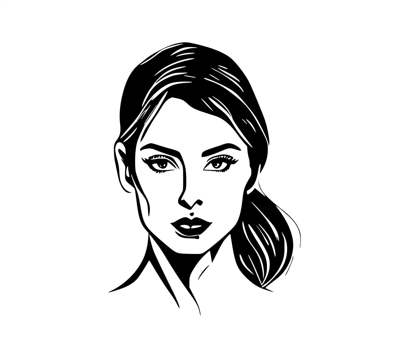 Elegant Woman Vector Portrait | Artistic Sketch Design