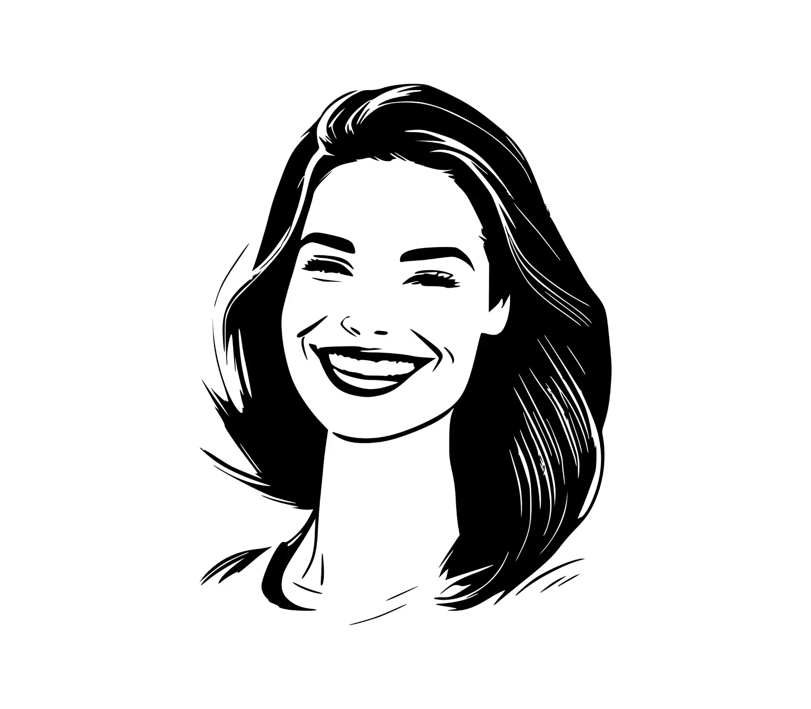 Artistic Woman Vector Portrait | Elegant Smile Design