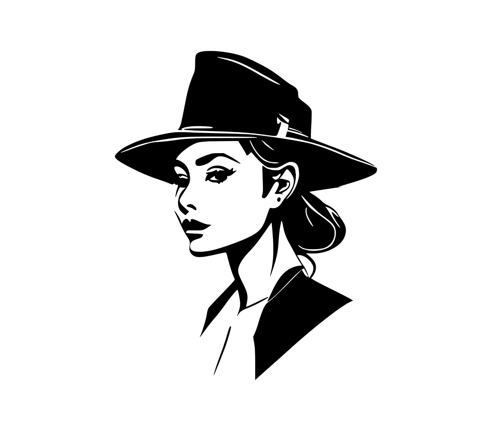 Elegant Woman Vector Portrait | Stylish Female SVG