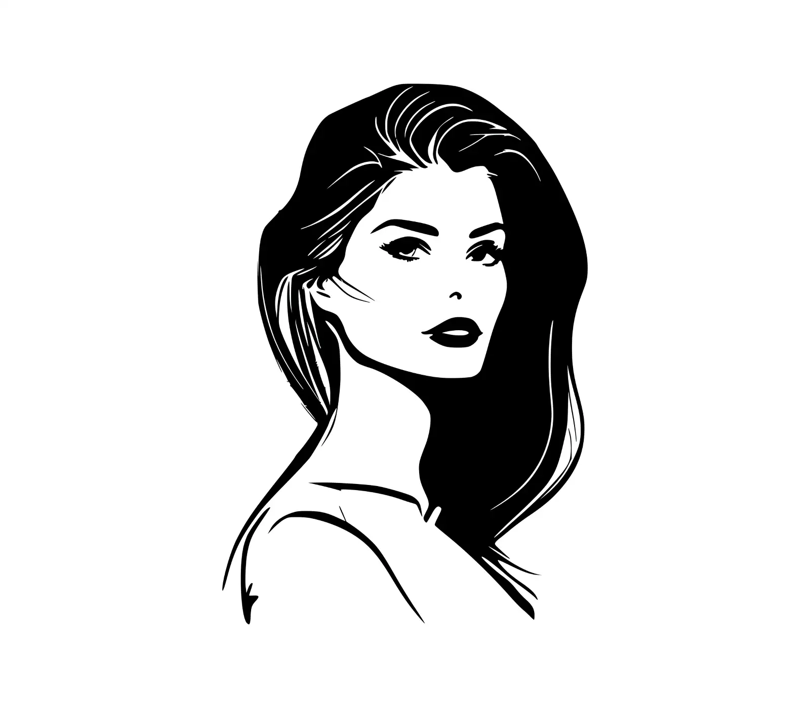 Woman Vector Portrait | Elegant SVG Silhouette Design