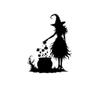 Download Enchanting Witch Cauldron Brew SVG | Halloween Witch Vector Art for Crafts, Decor & More