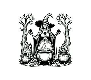 Download Enchanting Witch Cauldron Brew SVG | Halloween Vector Art for Witchy Crafts and Decorations