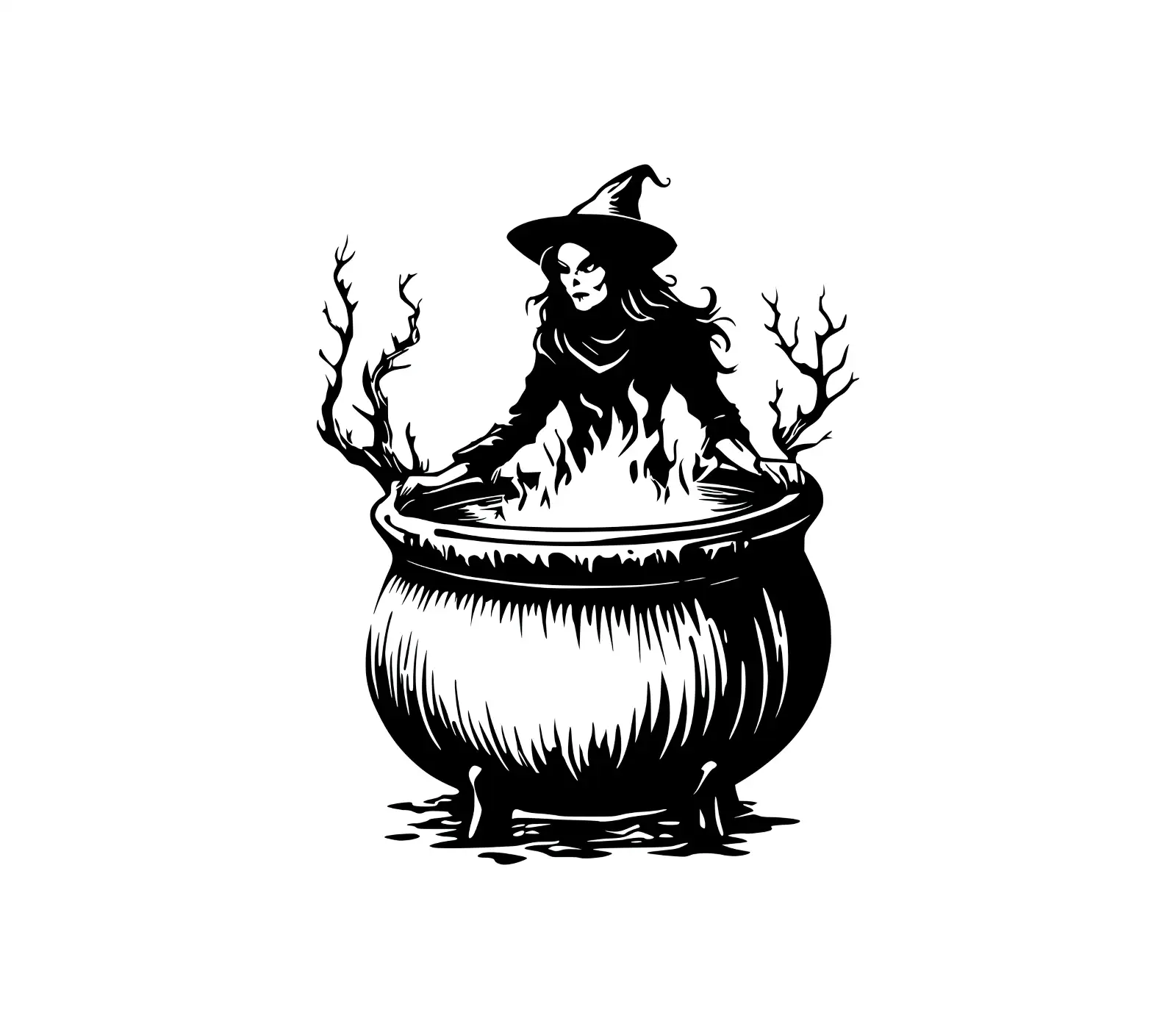 Witch's Brew Cauldron SVG | Halloween Witch Vector Art