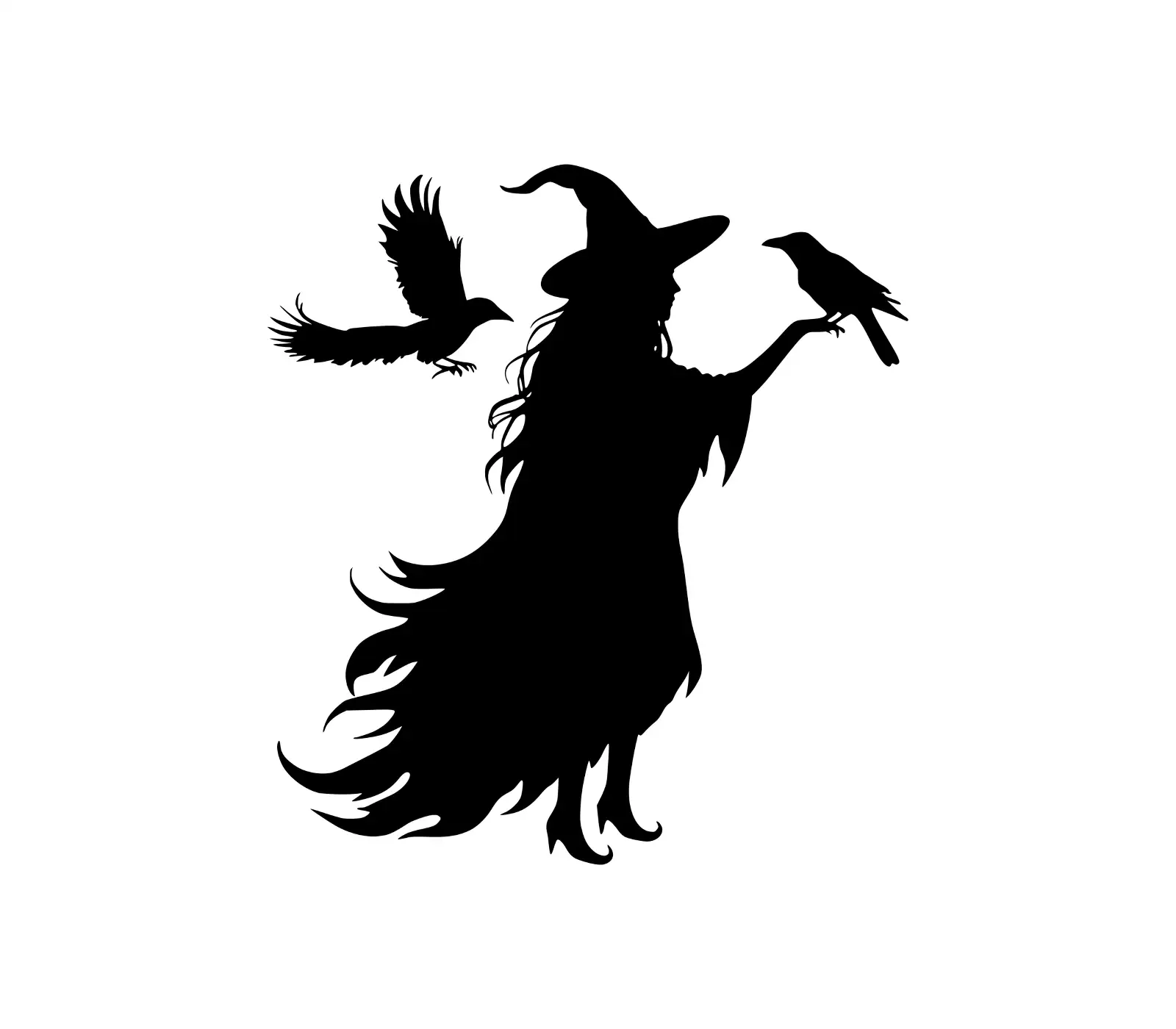 Witch SVG: Halloween Silhouette Vector with Broom