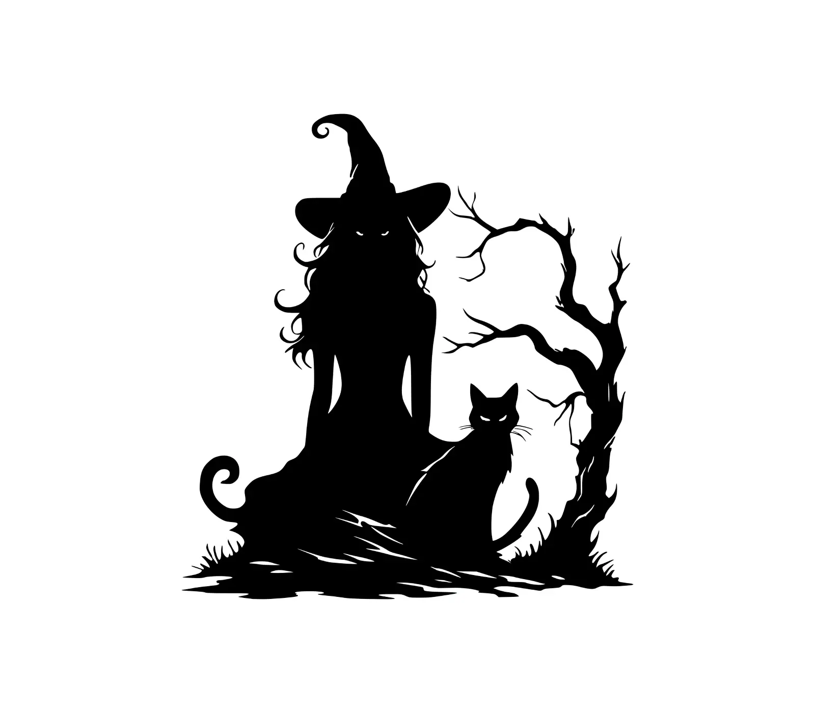 Witch SVG: Spooky Silhouette for Halloween Crafts