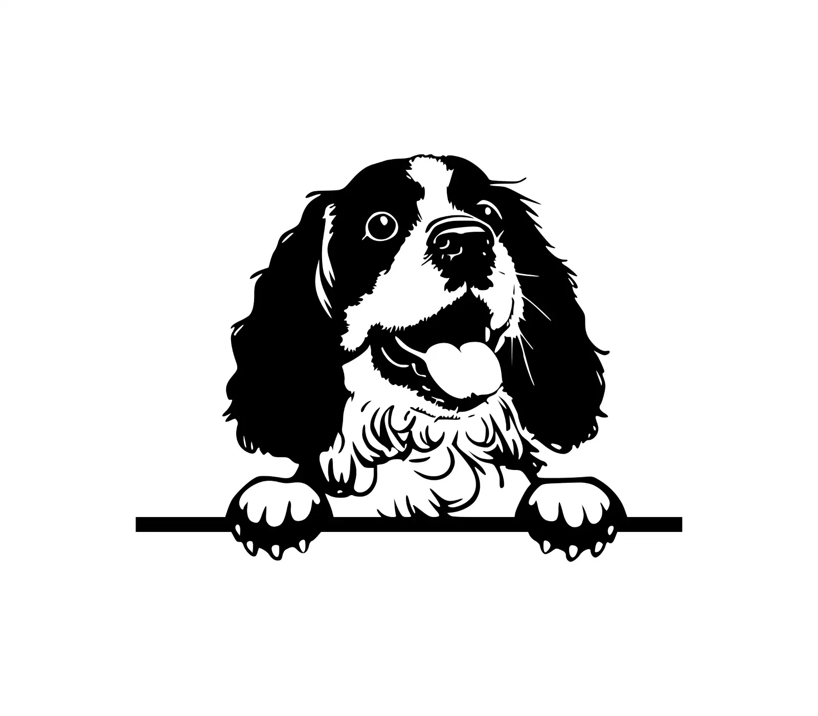 English Cocker Spaniel SVG | Peeking Dog Silhouette