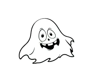 Download Adorable Ghost Face SVG: Free Halloween Silhouette for Crafts, Cricut & DIY Projects | Cute Ghost SVG Design