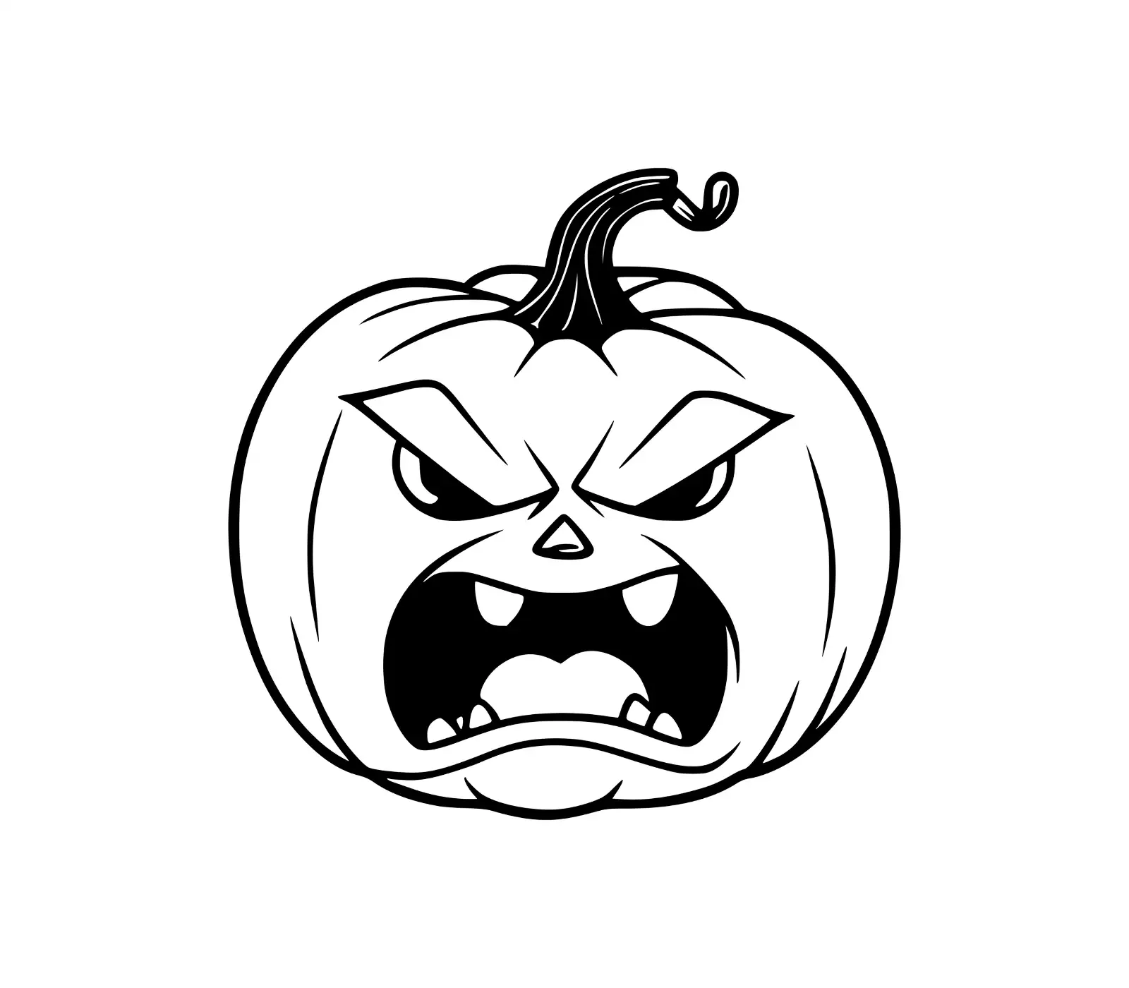 Free Pumpkin SVG: Angry Halloween Face Download