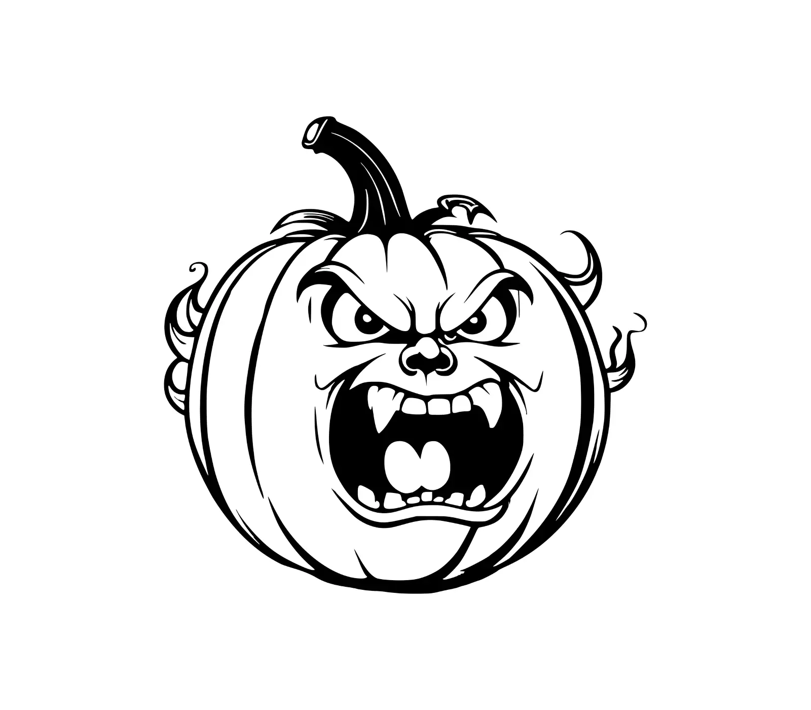 Pumpkin SVG Free: Scary Halloween Face Design