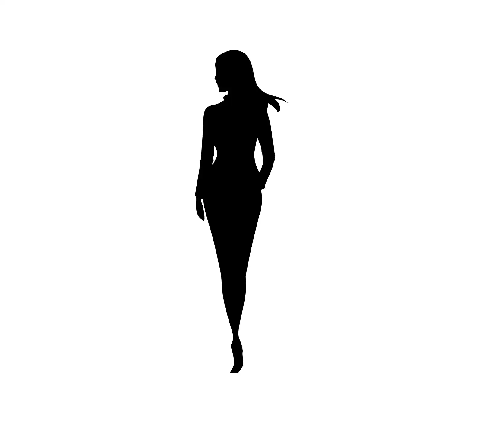 Elegant Woman Silhouette Vector | Female Vector Art