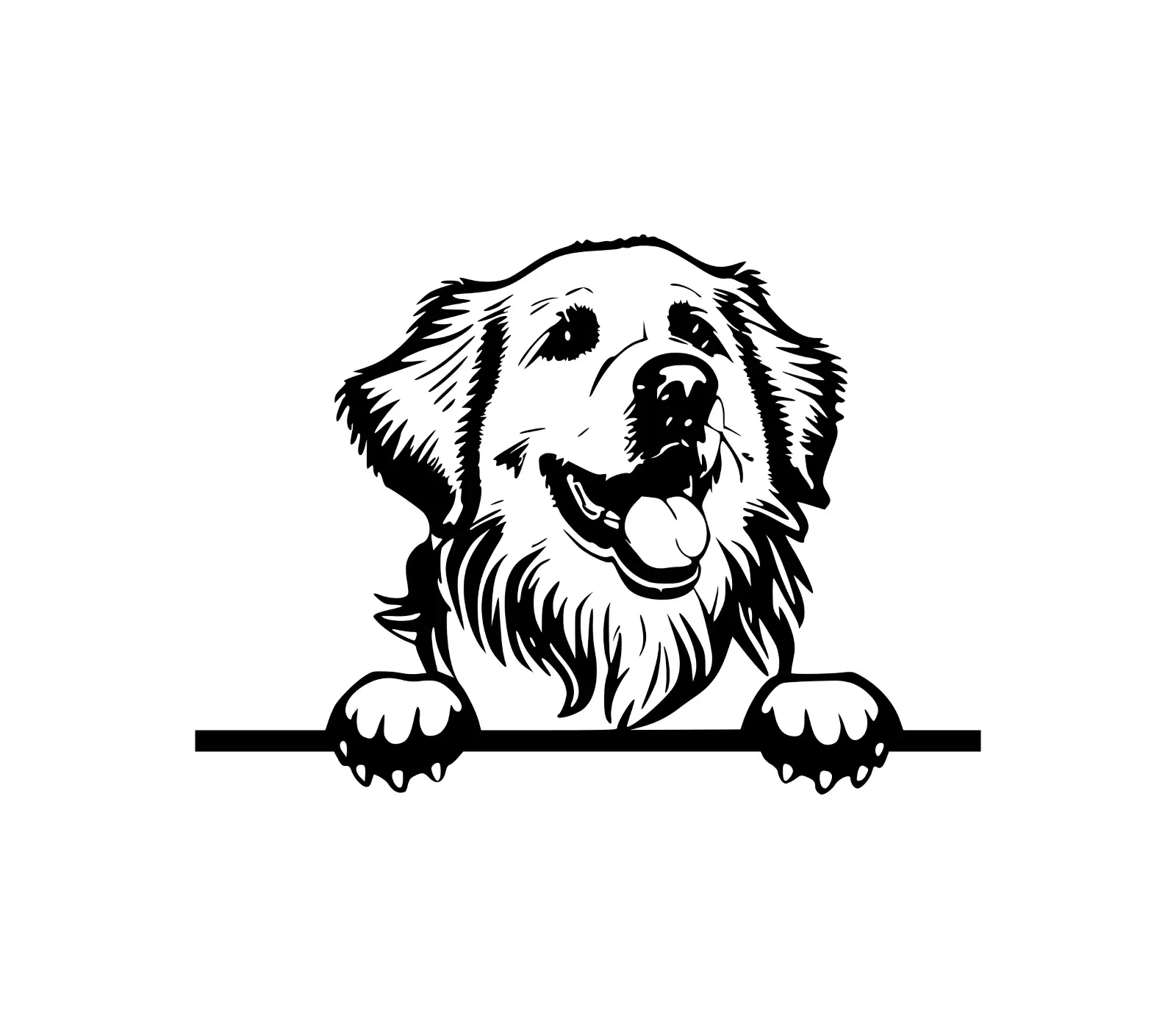 Great Pyrenees Dog SVG | Peeking Silhouette Vector