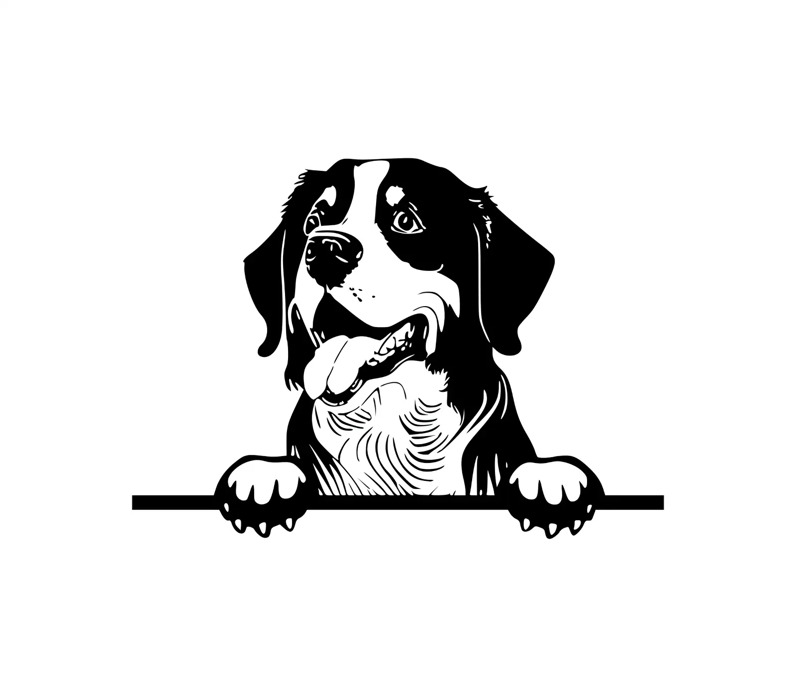 Greater Swiss Mountain Dog SVG | Peeking Dog Silhouette