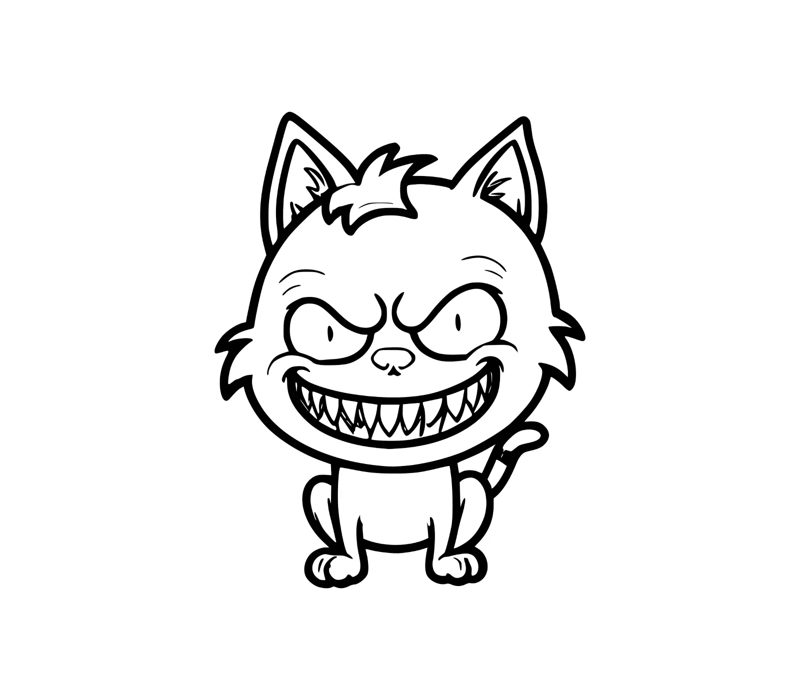 Funny Cat SVG | Mischievous Grinning Cat Design