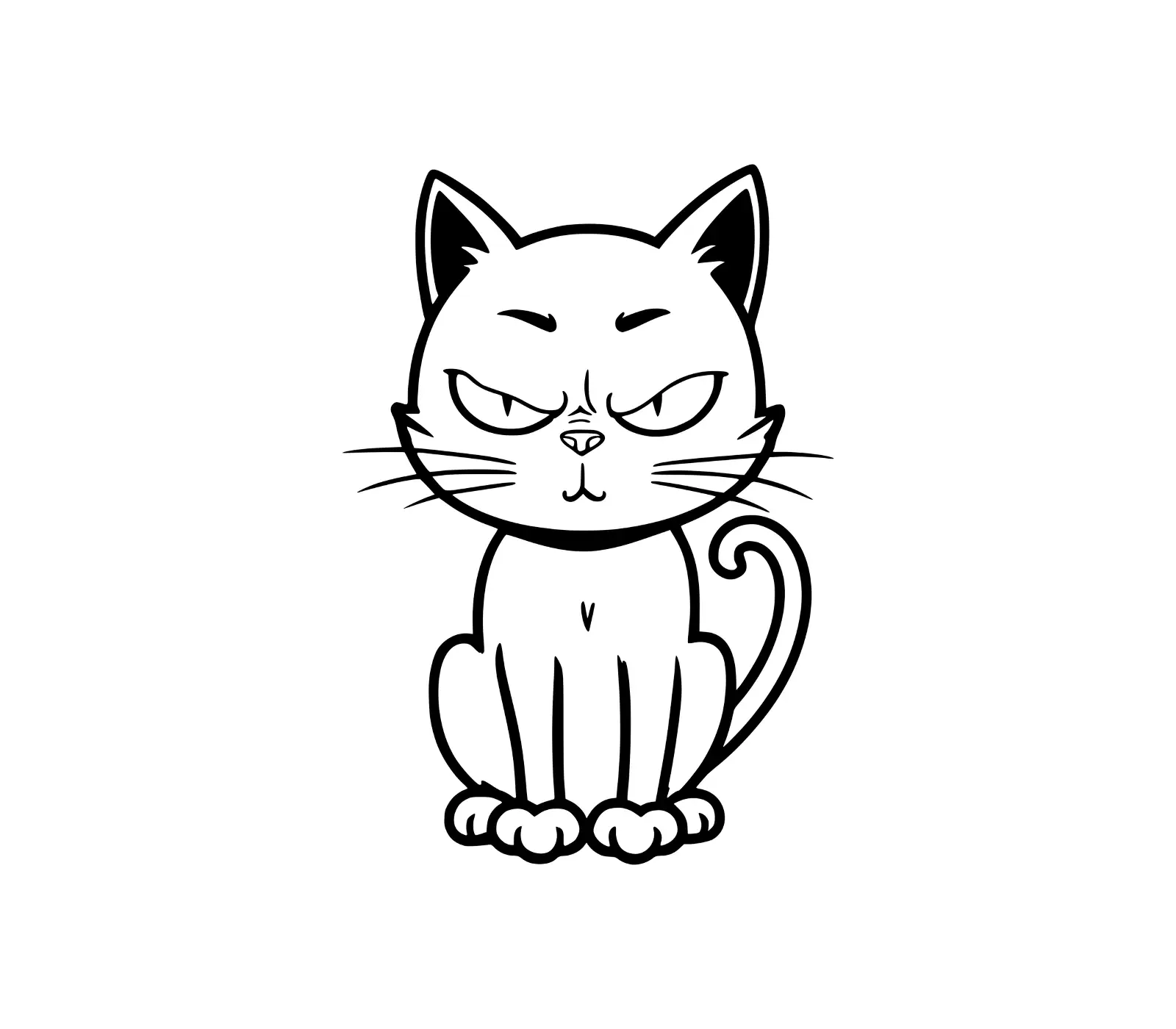 Grumpy Cat SVG: Cute Black Cat Vector for Halloween