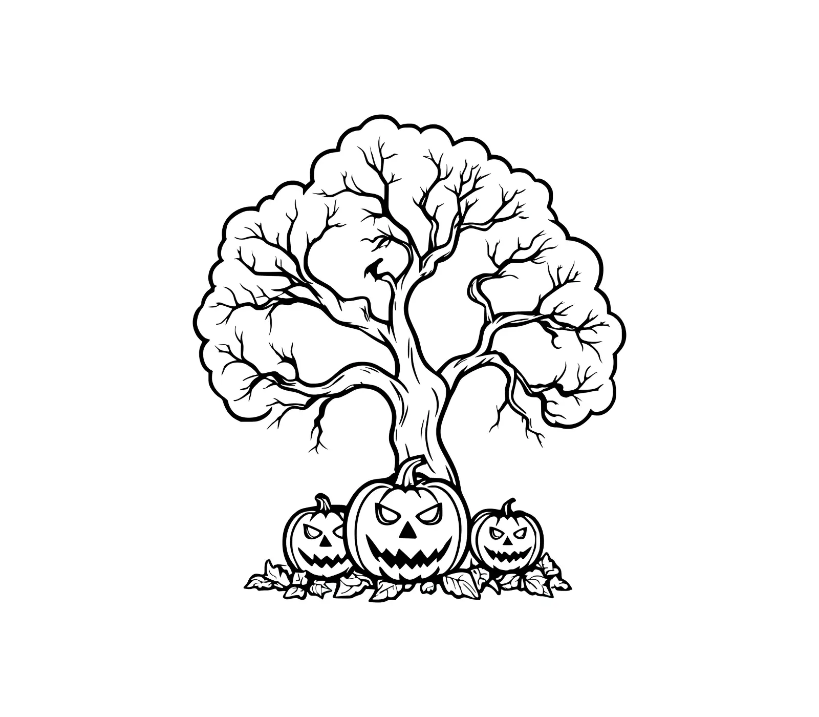 Halloween Pumpkin Dreaming Tree SVG | Spooky Vector Art