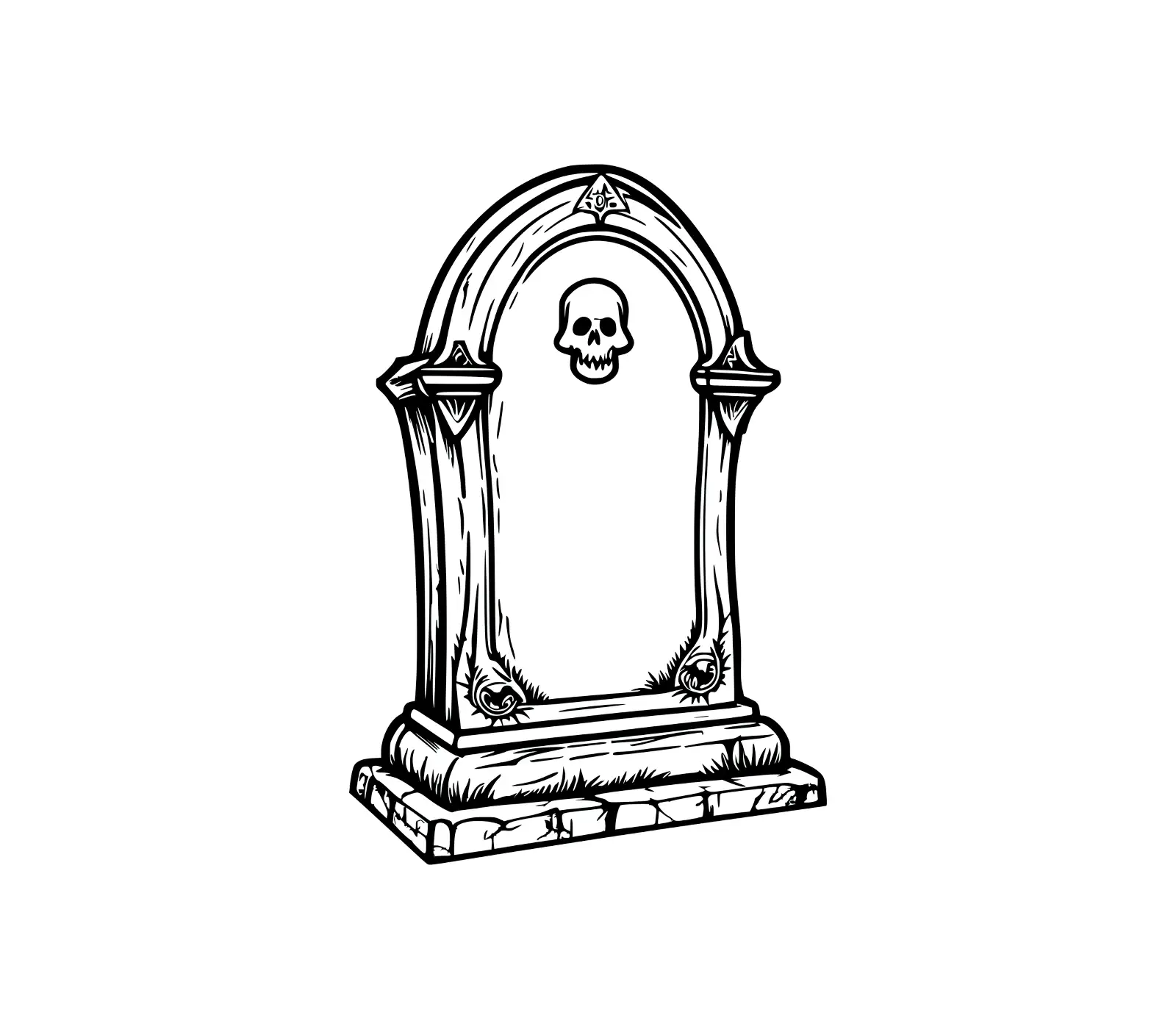 Haunting Arch Tombstone SVG | Gothic RIP Gravestone