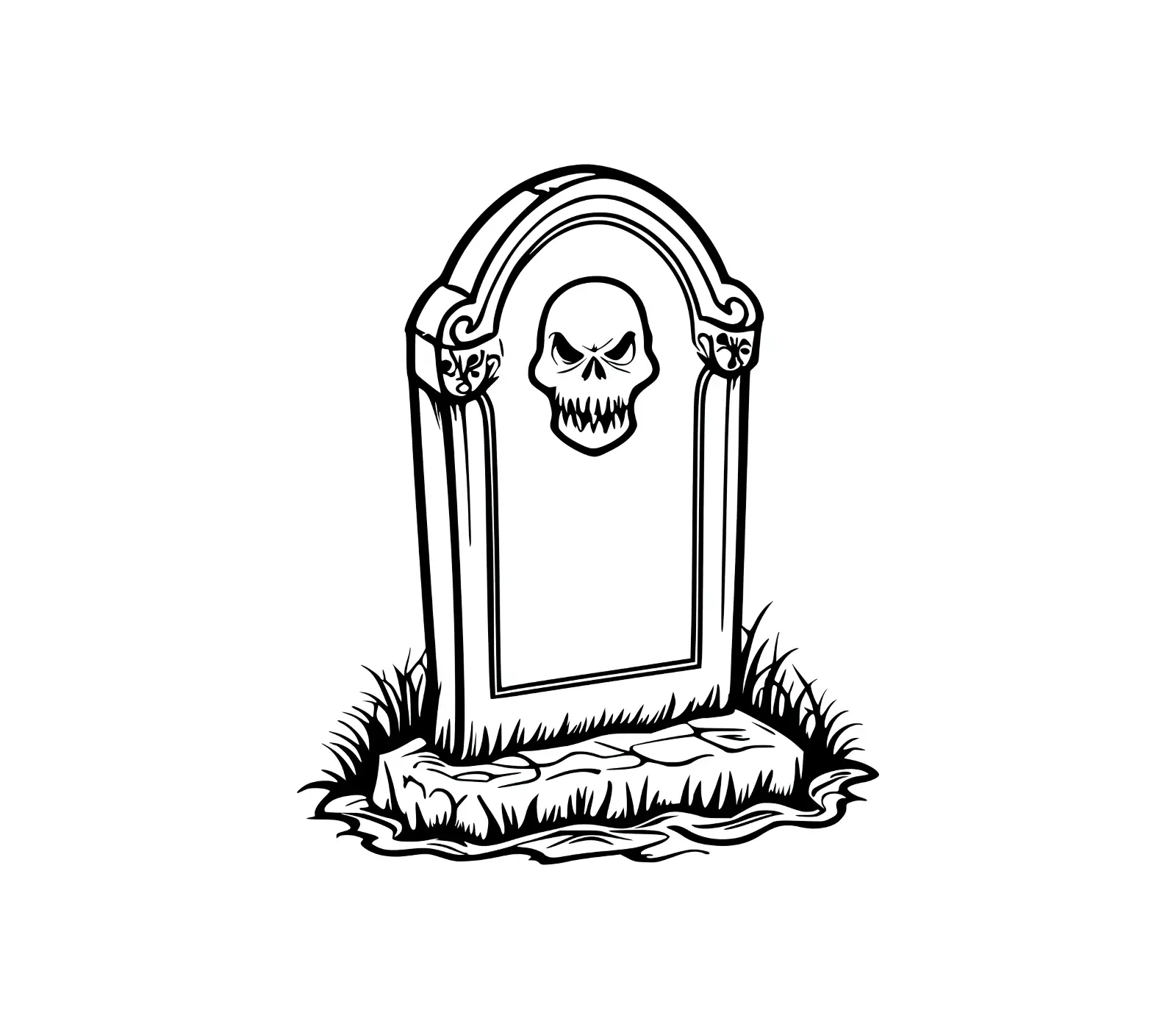 Haunting Skull Tombstone RIP SVG | Graveyard Vector Art