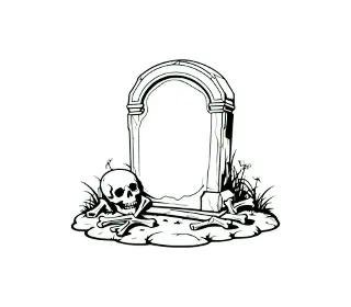 Download Haunting Tombstone SVG with Skull: Gothic Graveyard Design for Halloween Decor, Crafts & Digital Art