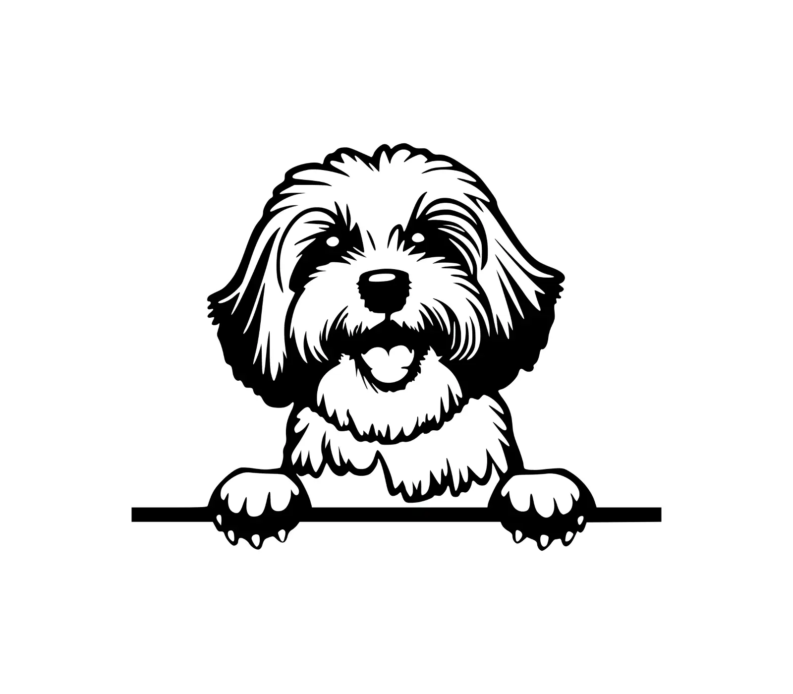 Havanese Peeking Dog SVG | Cute Pet Clipart for Crafts