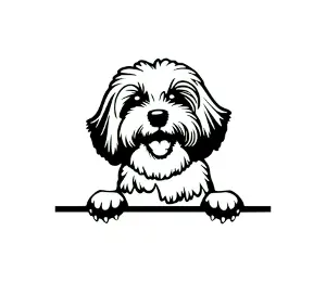 Download Havanese Peeking Dog SVG | Black and White Silhouette | Cute Pet Clipart for Cricut and DIY Crafts