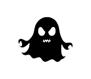 Download Menacing Ghost SVG: Cute & Spooky Silhouette for Halloween Crafts (Free Download)