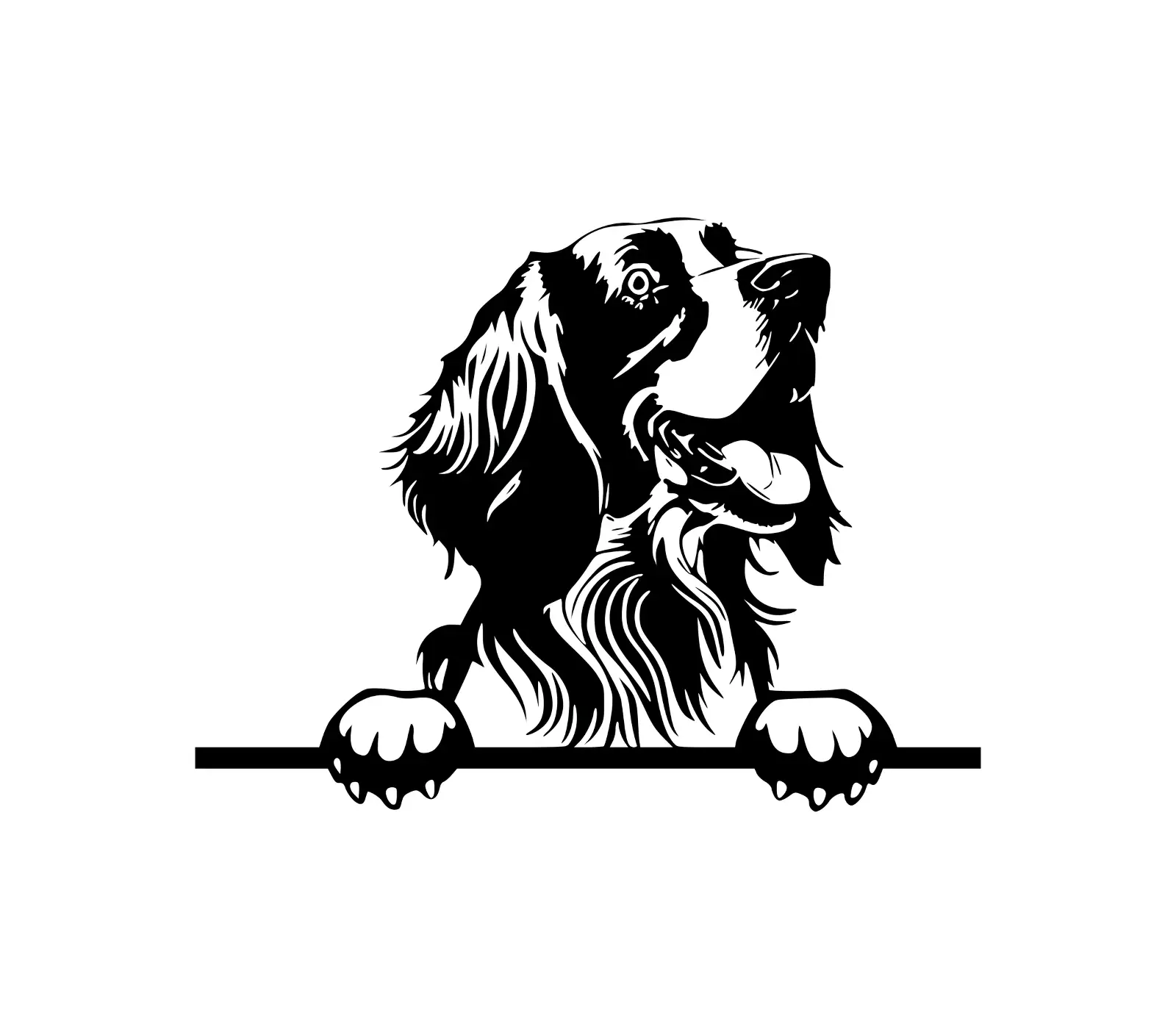 Irish Setter Dog SVG | Peeking Silhouette Vector