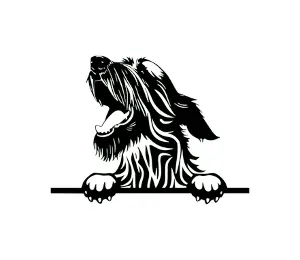Download Irish Wolfhound Peeking Dog SVG | Black and White Silhouette | Digital Download for Cricut and Craft Projects
