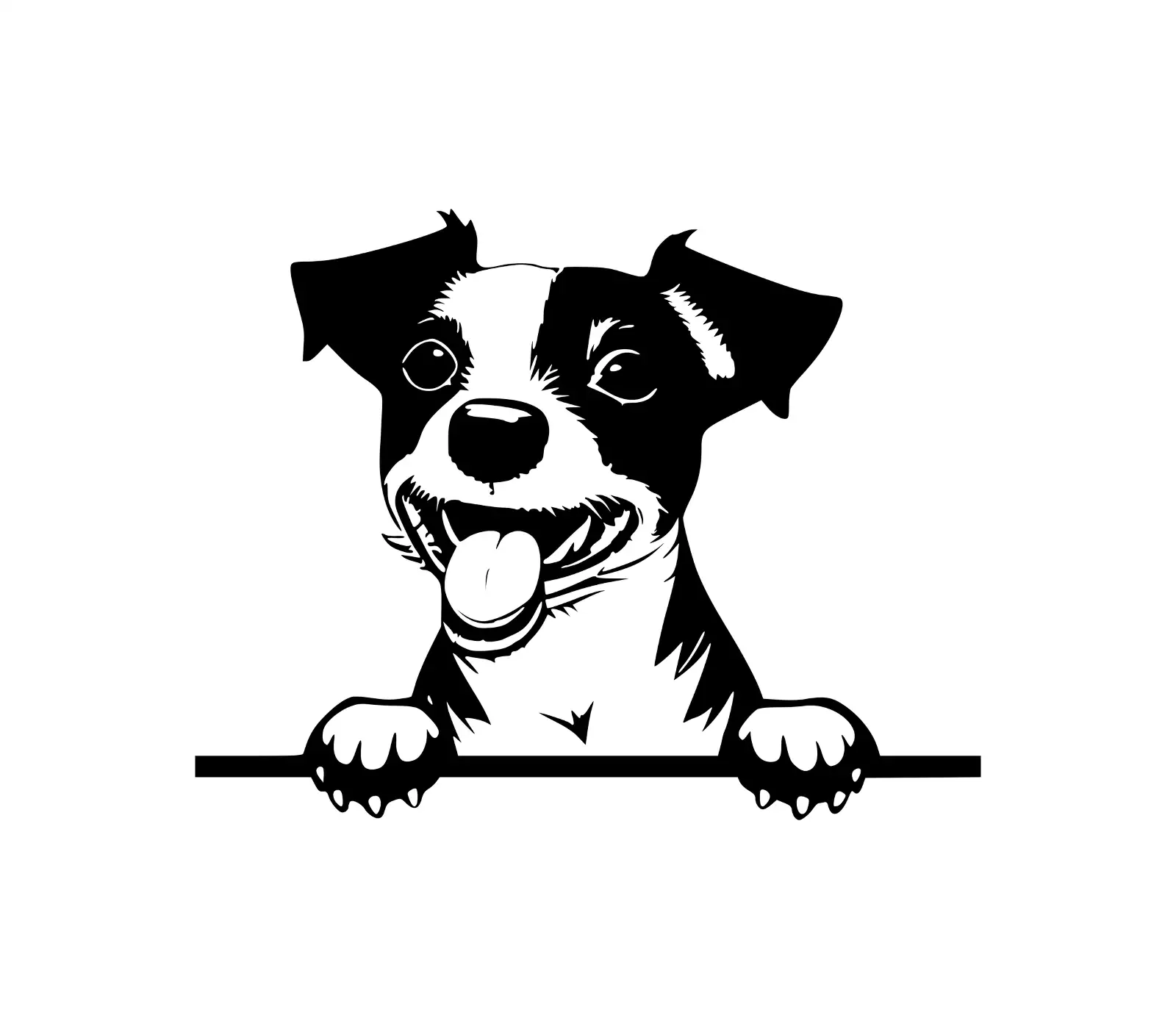 Jack Russell Terrier SVG | Peeking Dog Silhouette