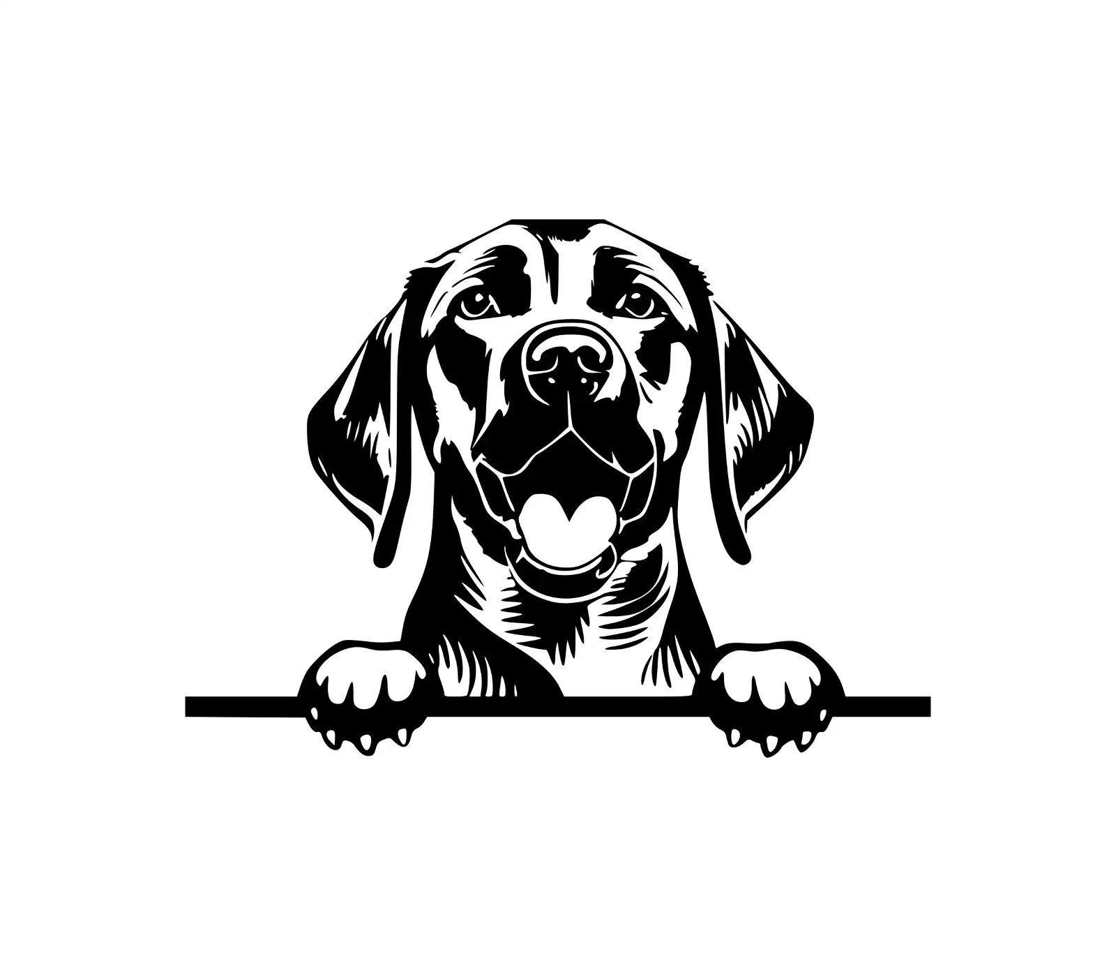 Labrador Peeking Dog SVG | Vector Silhouette Graphic