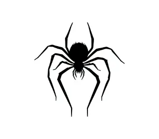 Download Menacing Black Widow Spider SVG: Spooky Halloween Silhouette for Crafts & Decorations