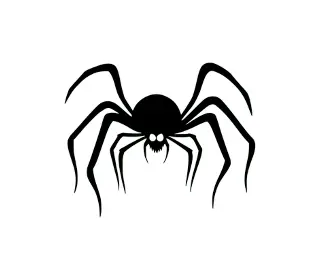 Download Menacing Halloween Spider SVG: Versatile Black Silhouette for Spooky Decorations