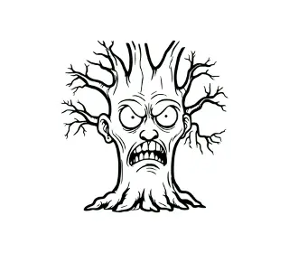 Download Menacing Dreaming Tree SVG: Eerie Face Design for Halloween Decor and Gothic Crafts