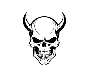 Download Skull SVG Free: Menacing Horned Pirate Skull Art | Vector Graphics for Punisher & Crossbones Designs