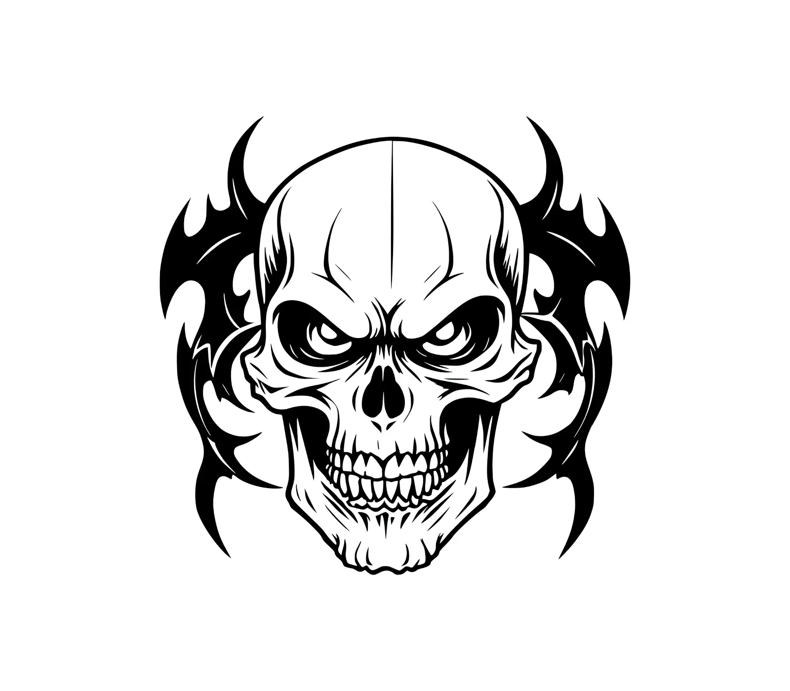 Skull SVG: Free Tribal Design for Gothic Art Projects